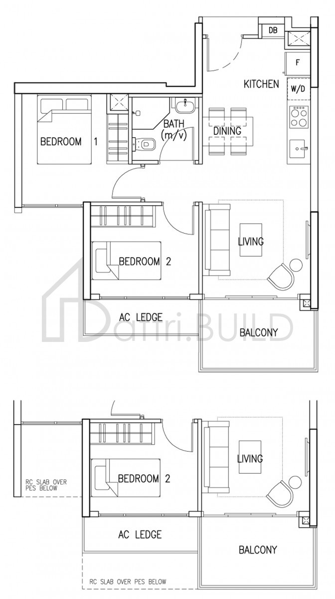 THE SKYWOODS 2C2A floorplan (watermarked)