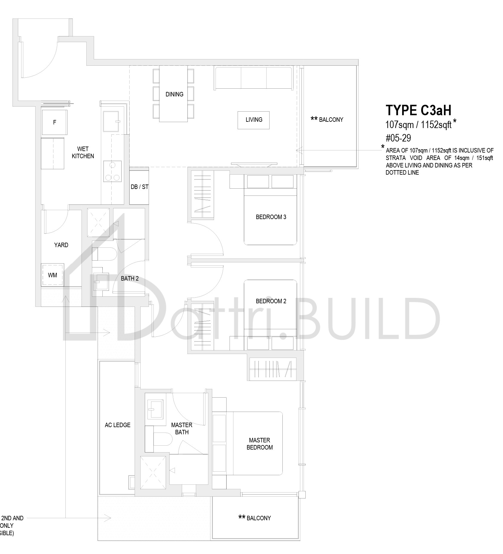 THE VERANDAH RESIDENCES C3aH floorplan (watermarked)