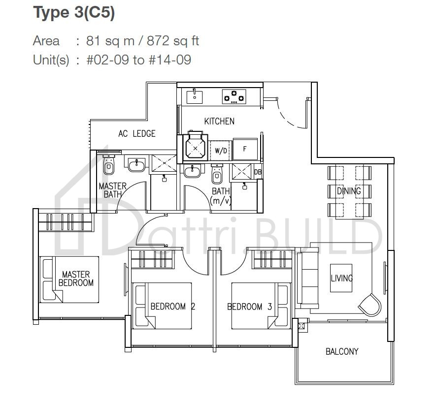 THE SKYWOODS 3c5 floorplan (watermarked)
