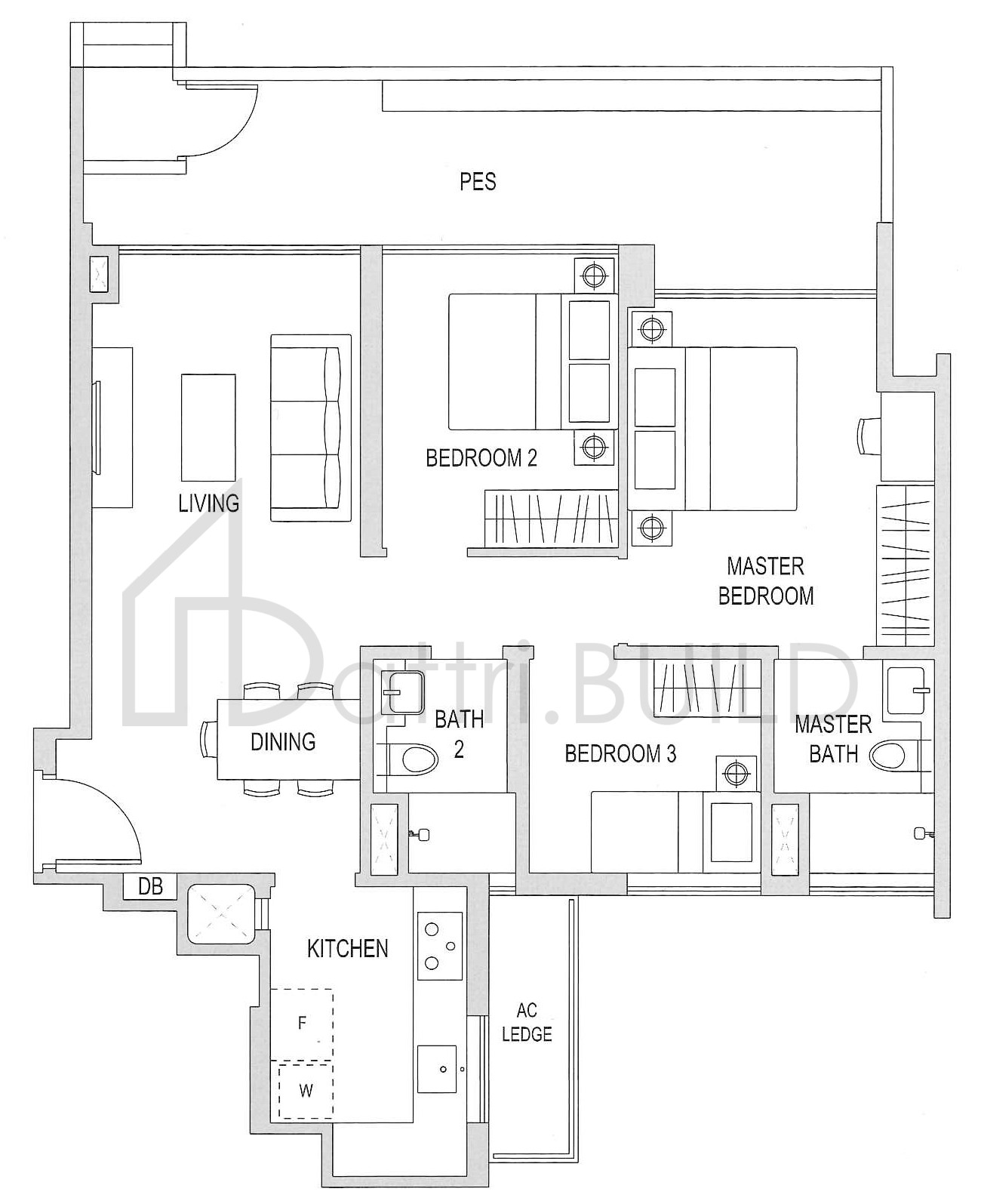 THE TOPIARY B1-G1 floorplan (watermarked)