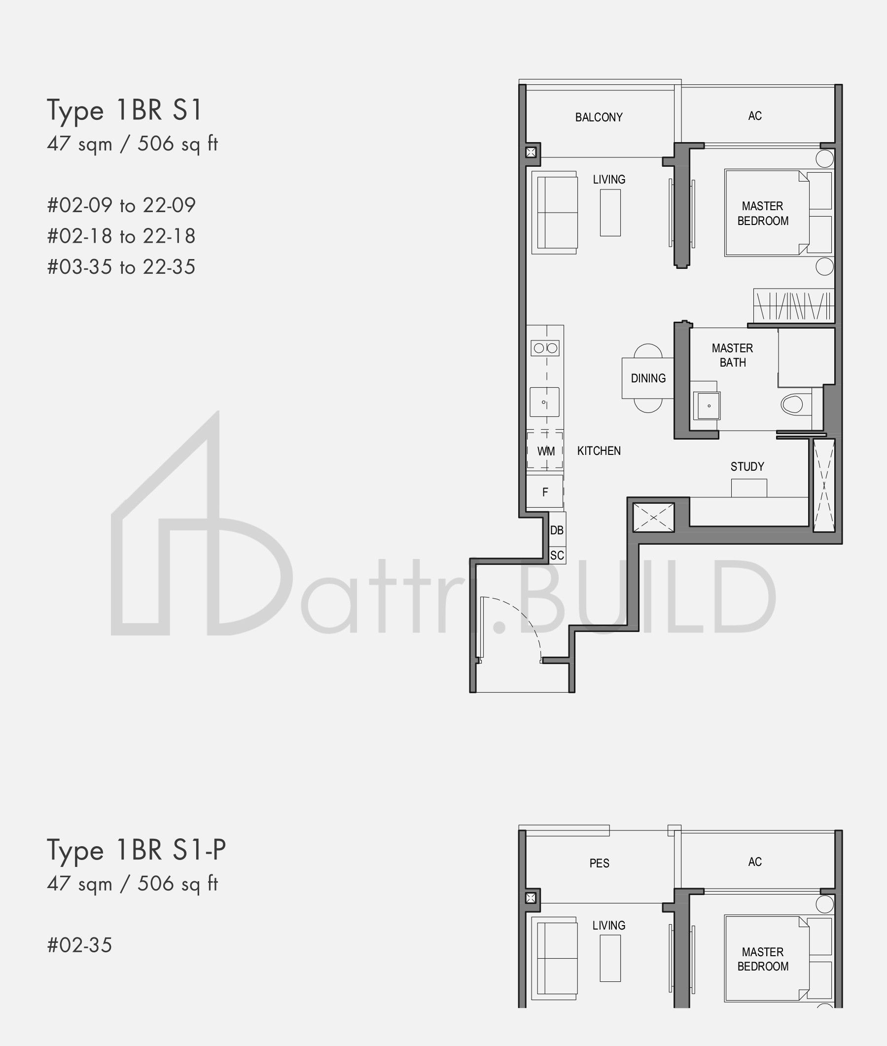 PARC BOTANNIA 1BRS1-P floorplan (watermarked)