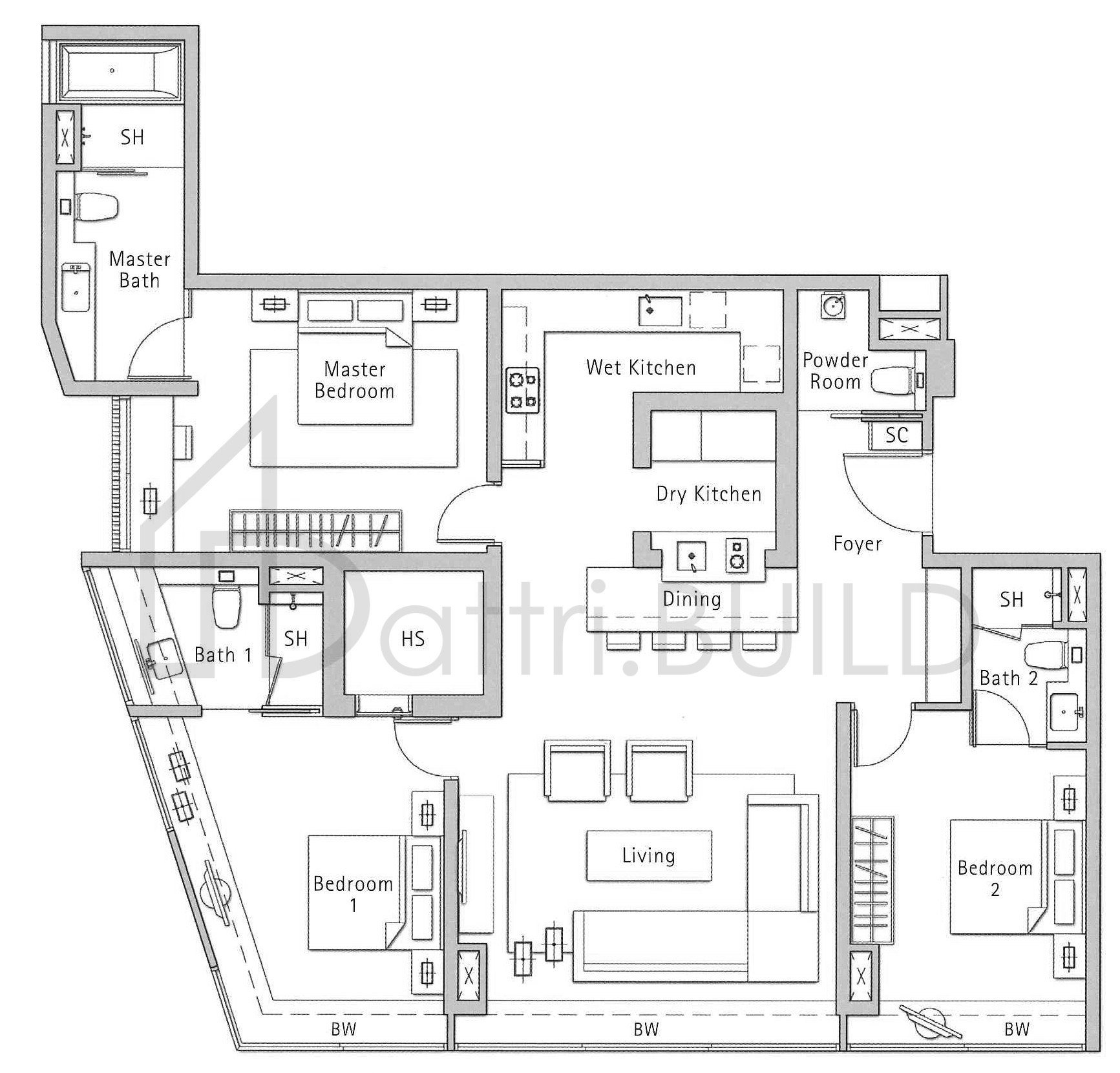 THE HOLLAND COLLECTION C1 floorplan (watermarked)