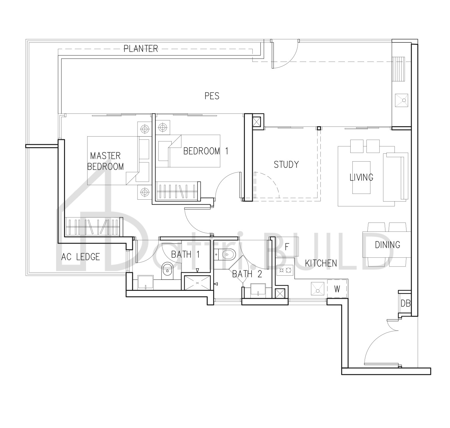 EIGHT RIVERSUITES C1 PES floorplan (watermarked)