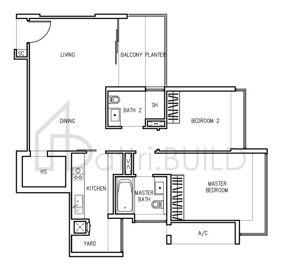 THE TRIZON A2 floorplan (watermarked)