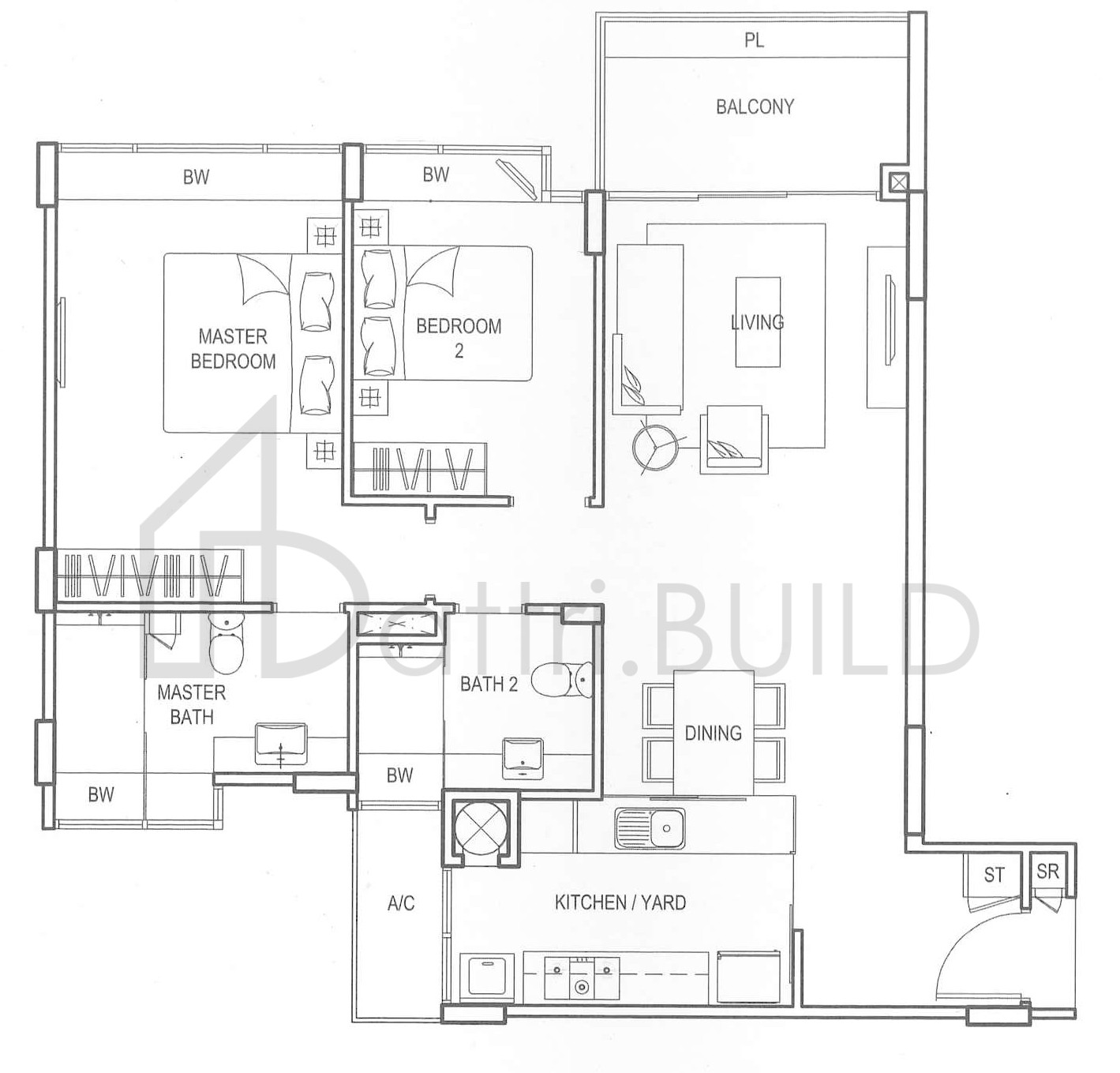 CLEMENTIWOODS CONDOMINIUM B2 floorplan (watermarked)
