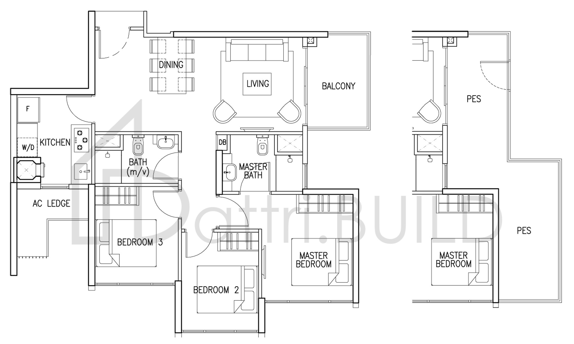 THE SKYWOODS 3 C3 P floorplan (watermarked)