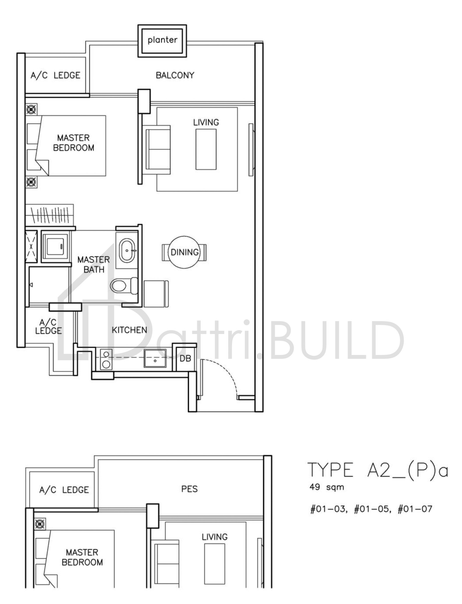 THE SANTORINI A2Pa floorplan (watermarked)