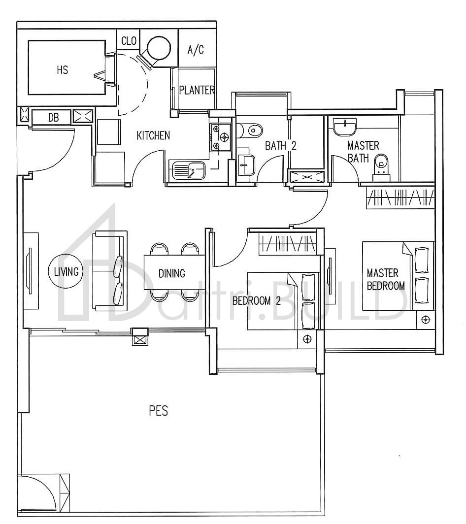 THE INFINITI A1-P1 floorplan (watermarked)
