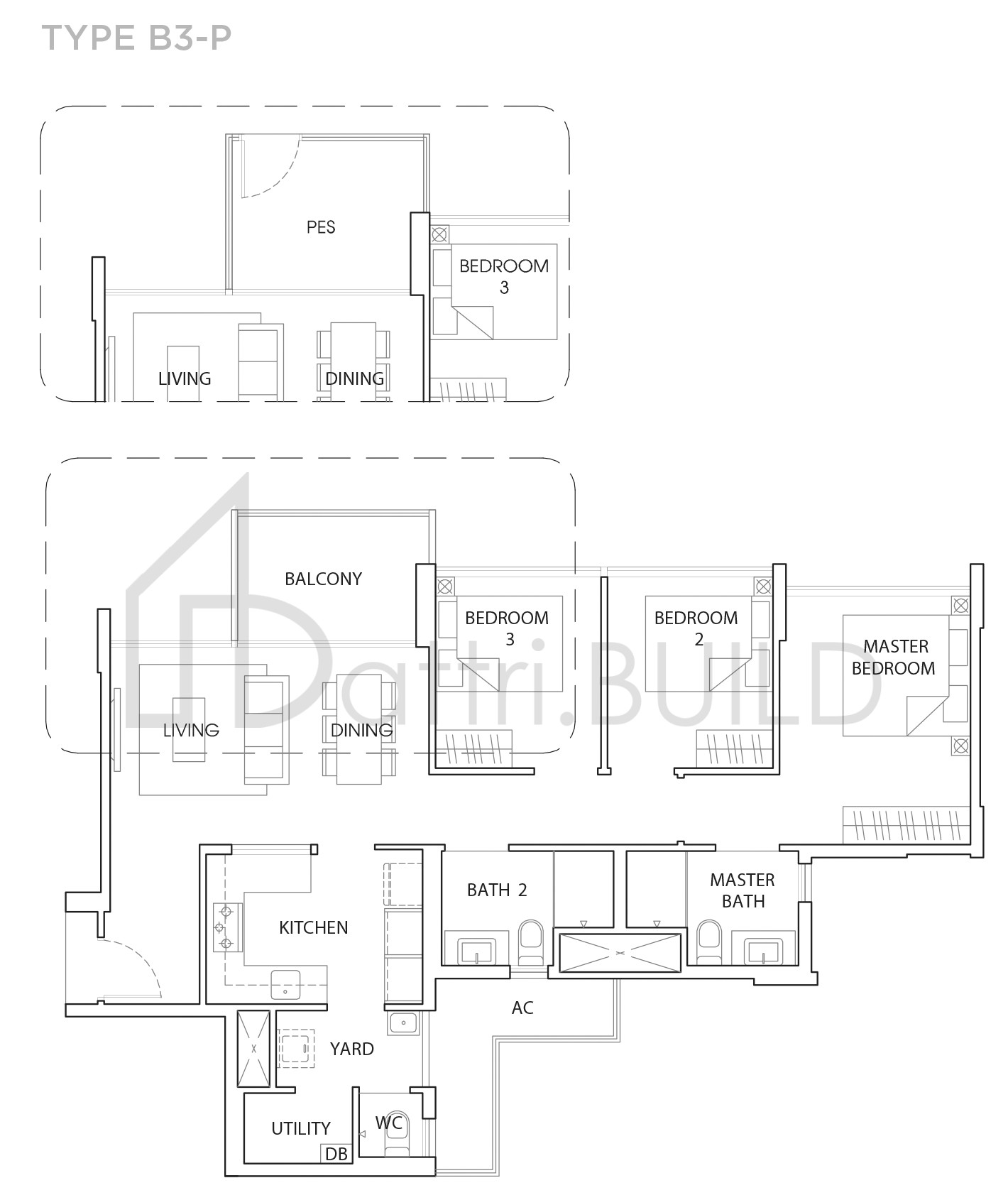 THE VALES B3-P floorplan (watermarked)