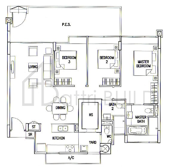 THE CALROSE B2P floorplan (watermarked)