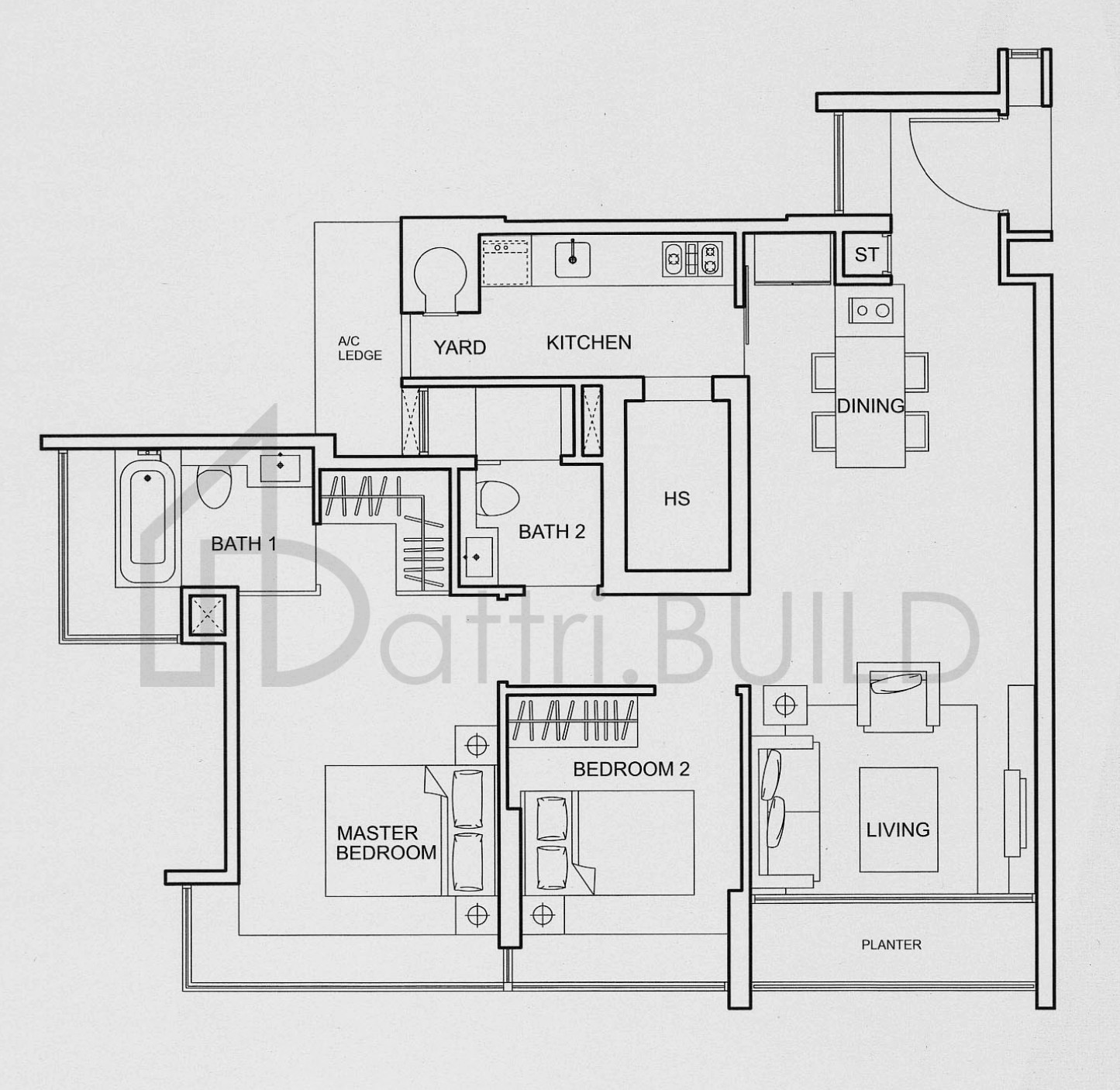 ONE AMBER B1/B1a floorplan (watermarked)