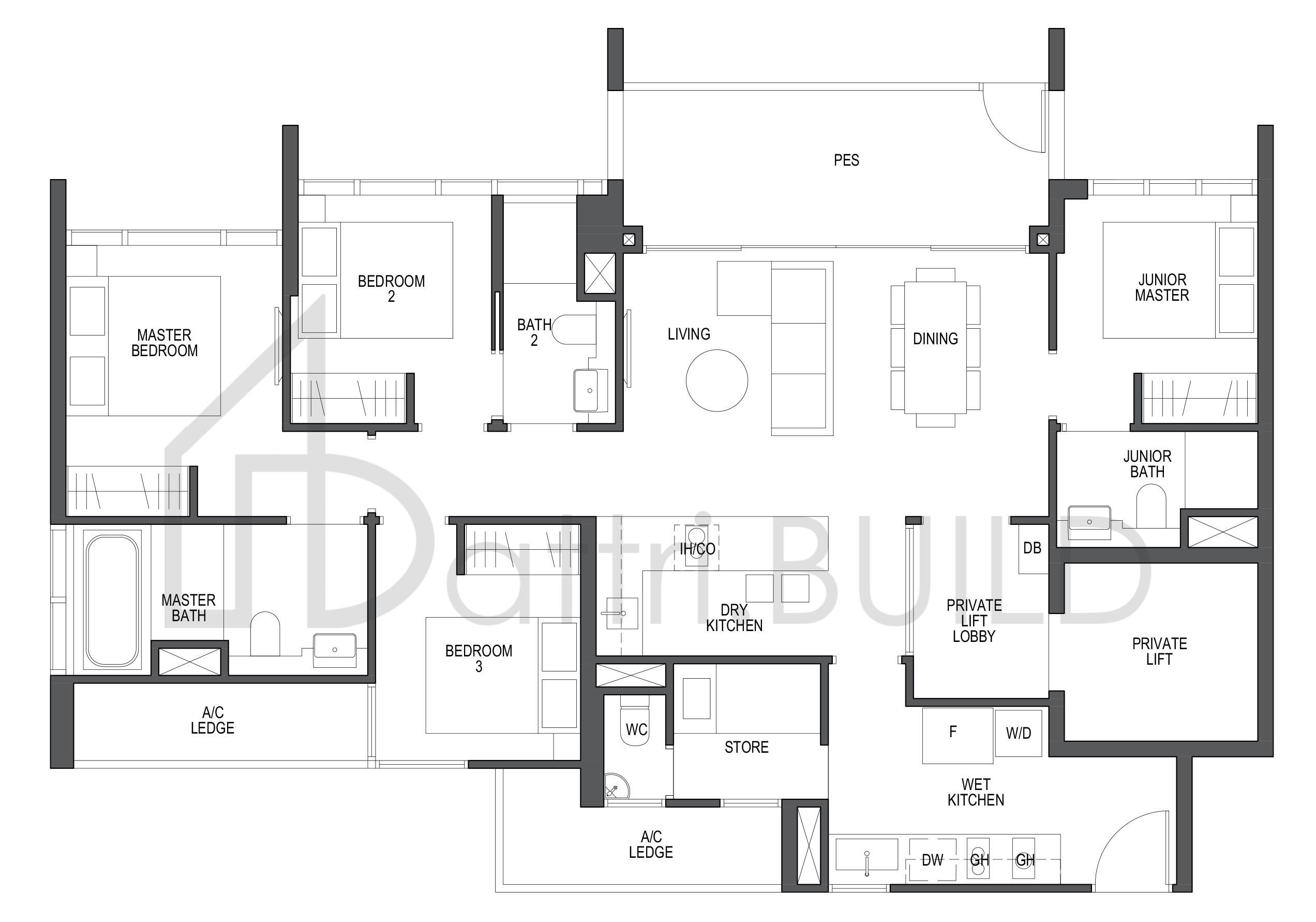 PULLMAN RESIDENCES D1-P floorplan (watermarked)