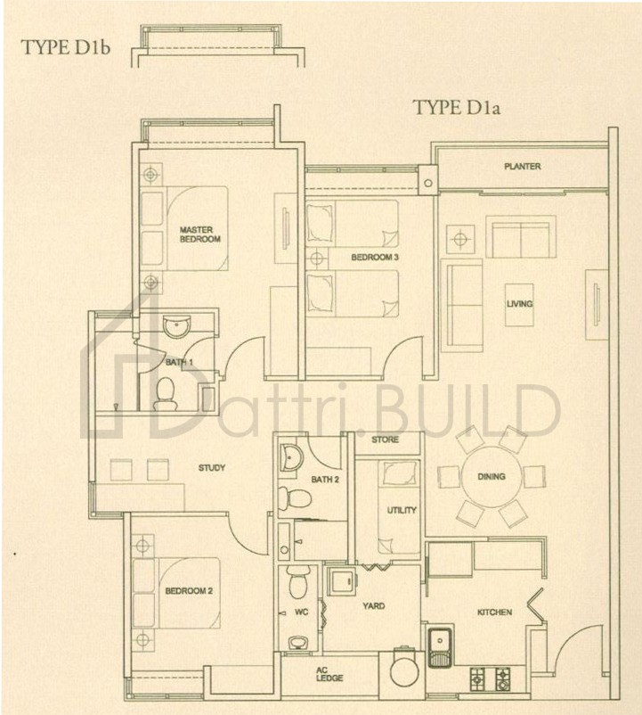 THE RAINTREE D1a floorplan (watermarked)