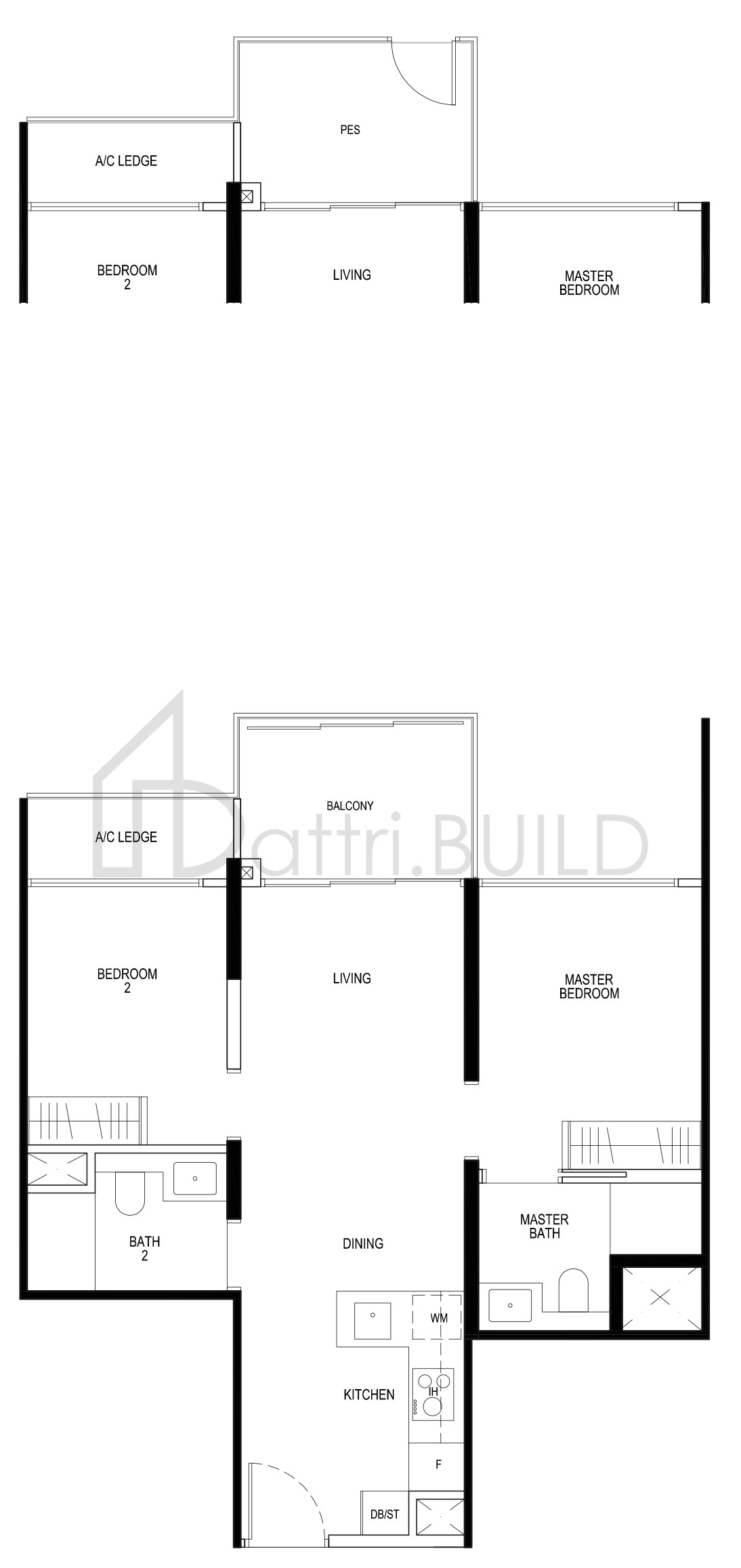 DAINTREE RESIDENCE B2a-P floorplan (watermarked)