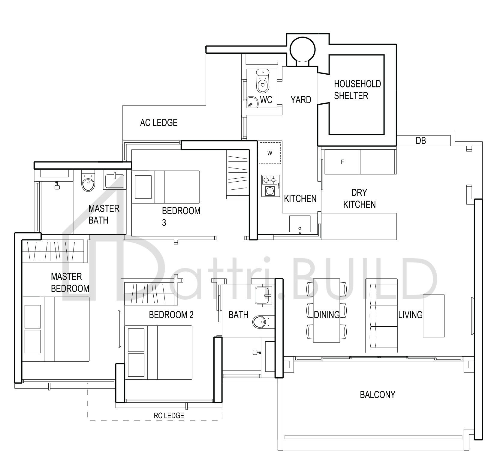 THE TERRACE B1 floorplan (watermarked)