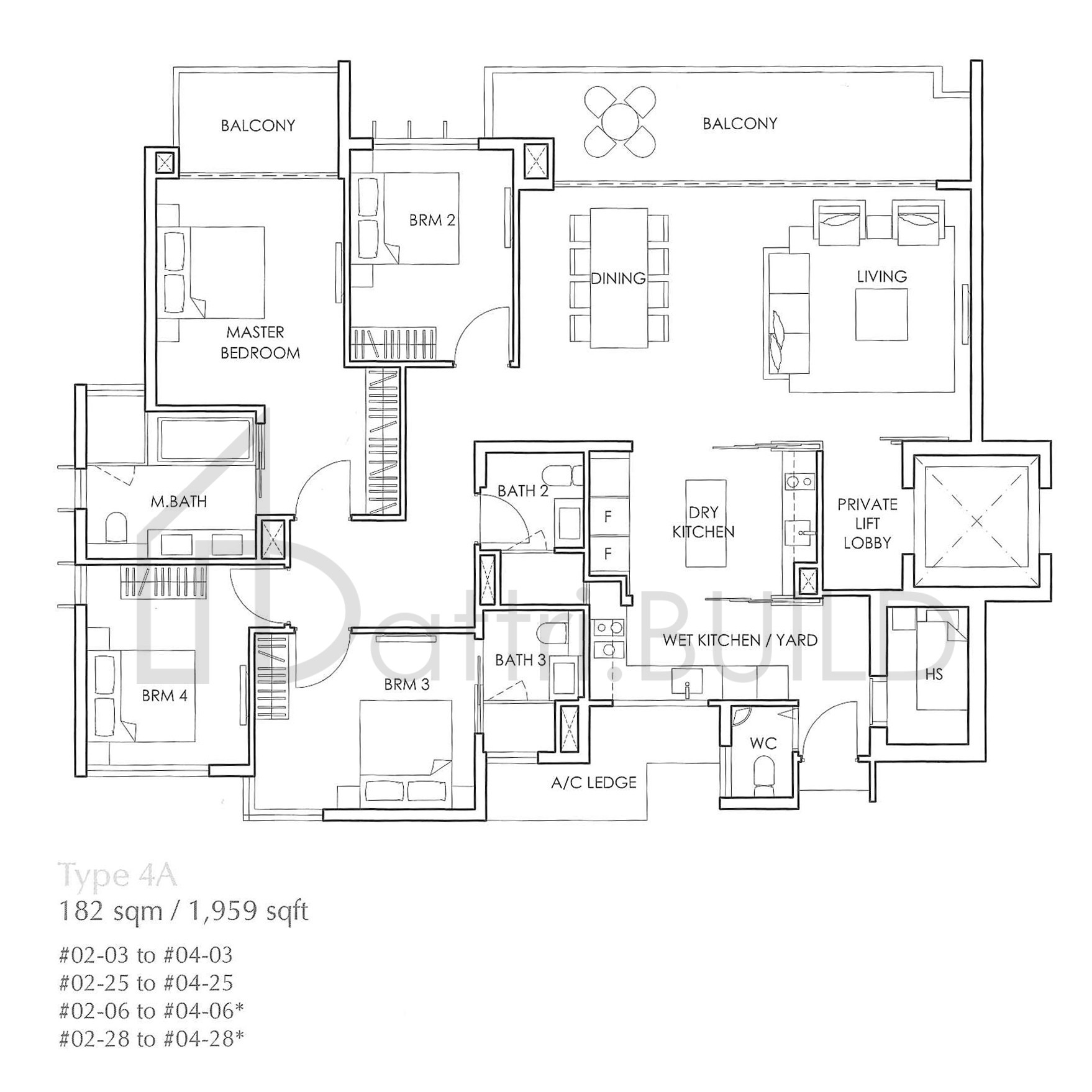 THE GLYNDEBOURNE 4A floorplan (watermarked)