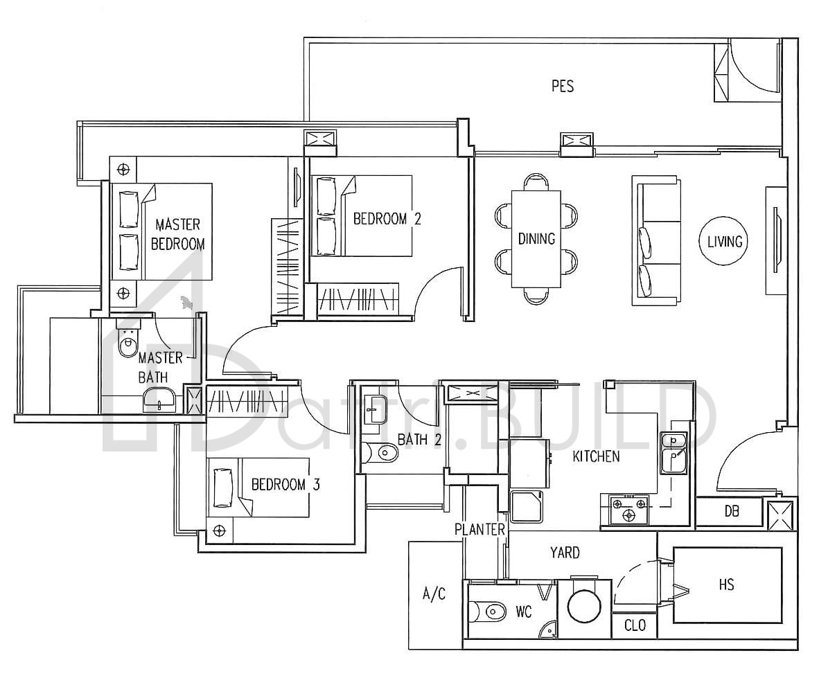 THE INFINITI B2-P1 floorplan (watermarked)