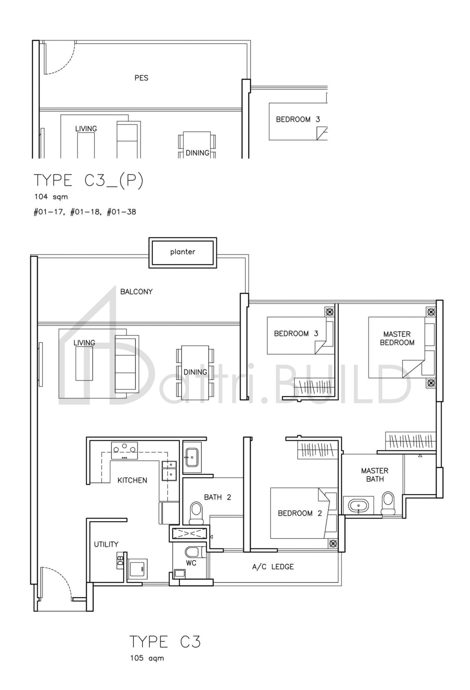 THE SANTORINI C3P floorplan (watermarked)