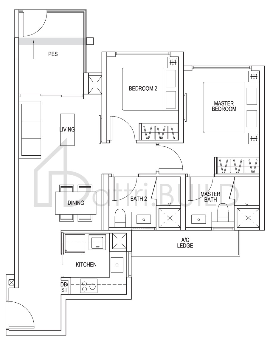 THE BROWNSTONE A1p floorplan (watermarked)