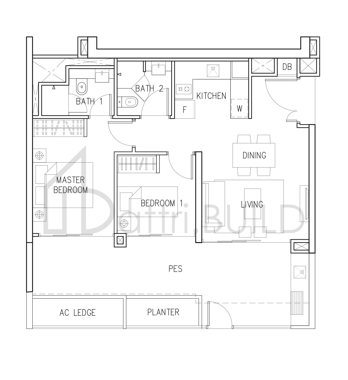 EIGHT RIVERSUITES B2 PES1 floorplan (watermarked)