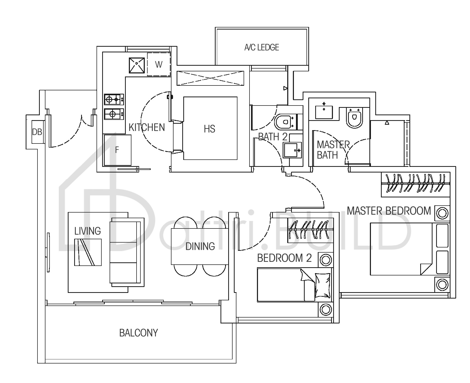 HEDGES PARK CONDOMINIUM 2b floorplan (watermarked)
