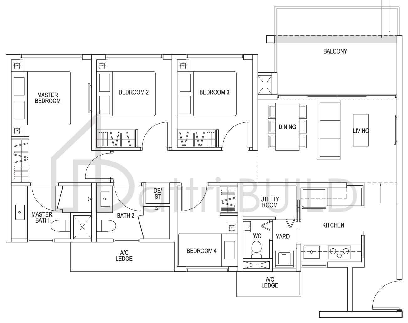THE BROWNSTONE C3a floorplan (watermarked)