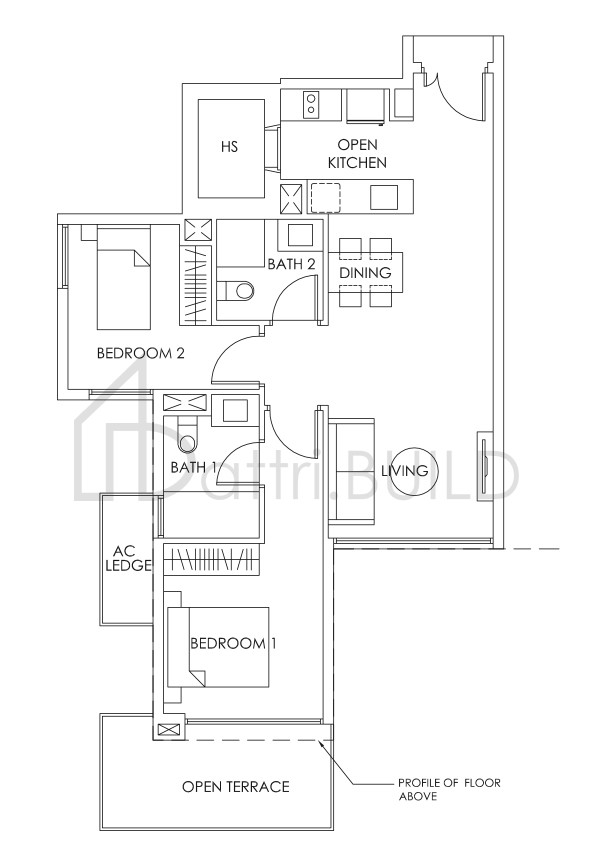 BEDOK RESIDENCES B8a (T1) floorplan (watermarked)
