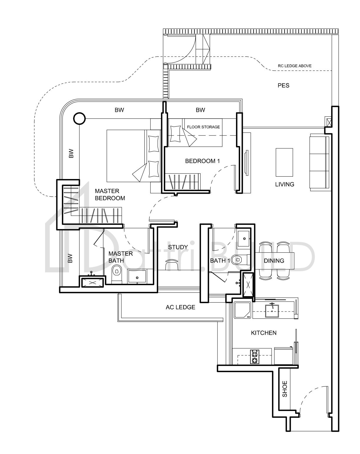 NV RESIDENCES B2a(p) floorplan (watermarked)