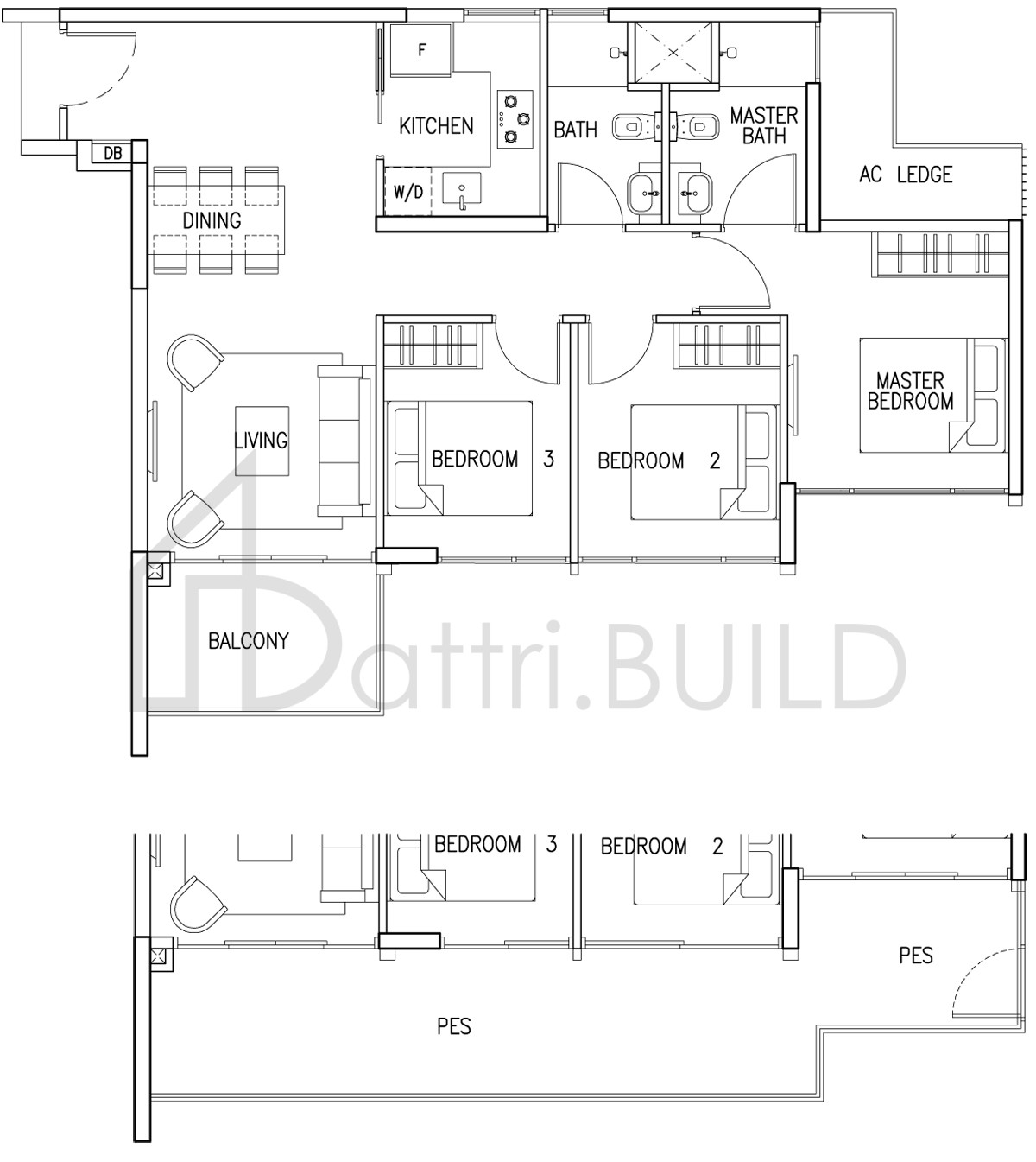 THE SKYWOODS 3 C4P floorplan (watermarked)