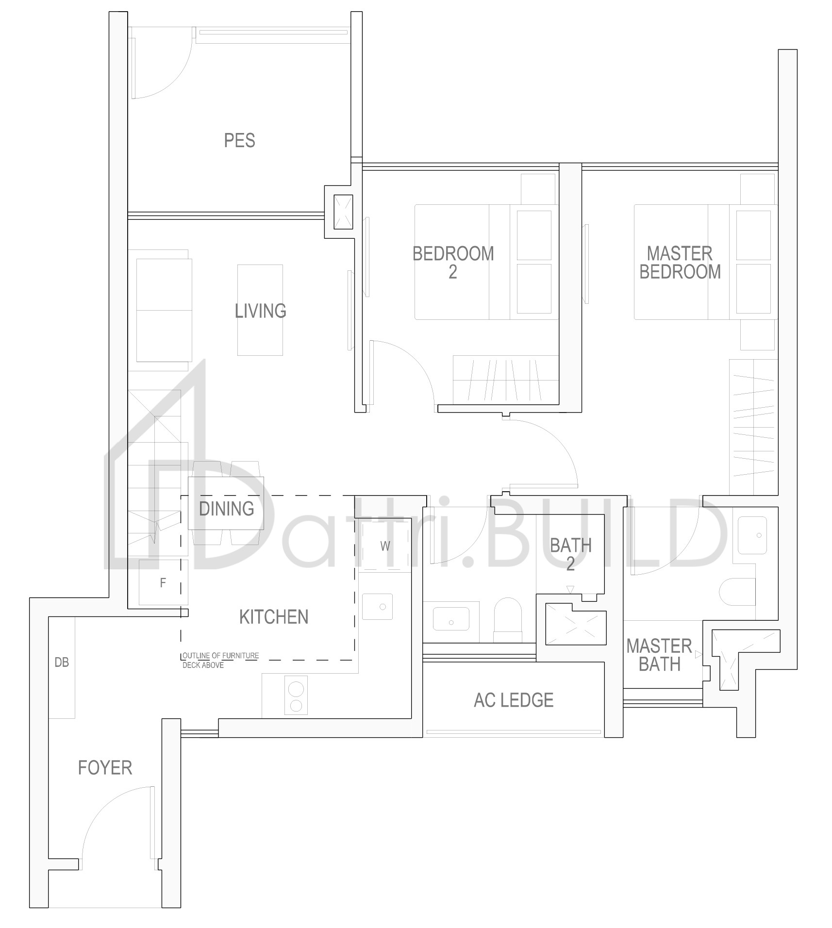 RIVERBANK @ FERNVALE B2eg loft floorplan (watermarked)