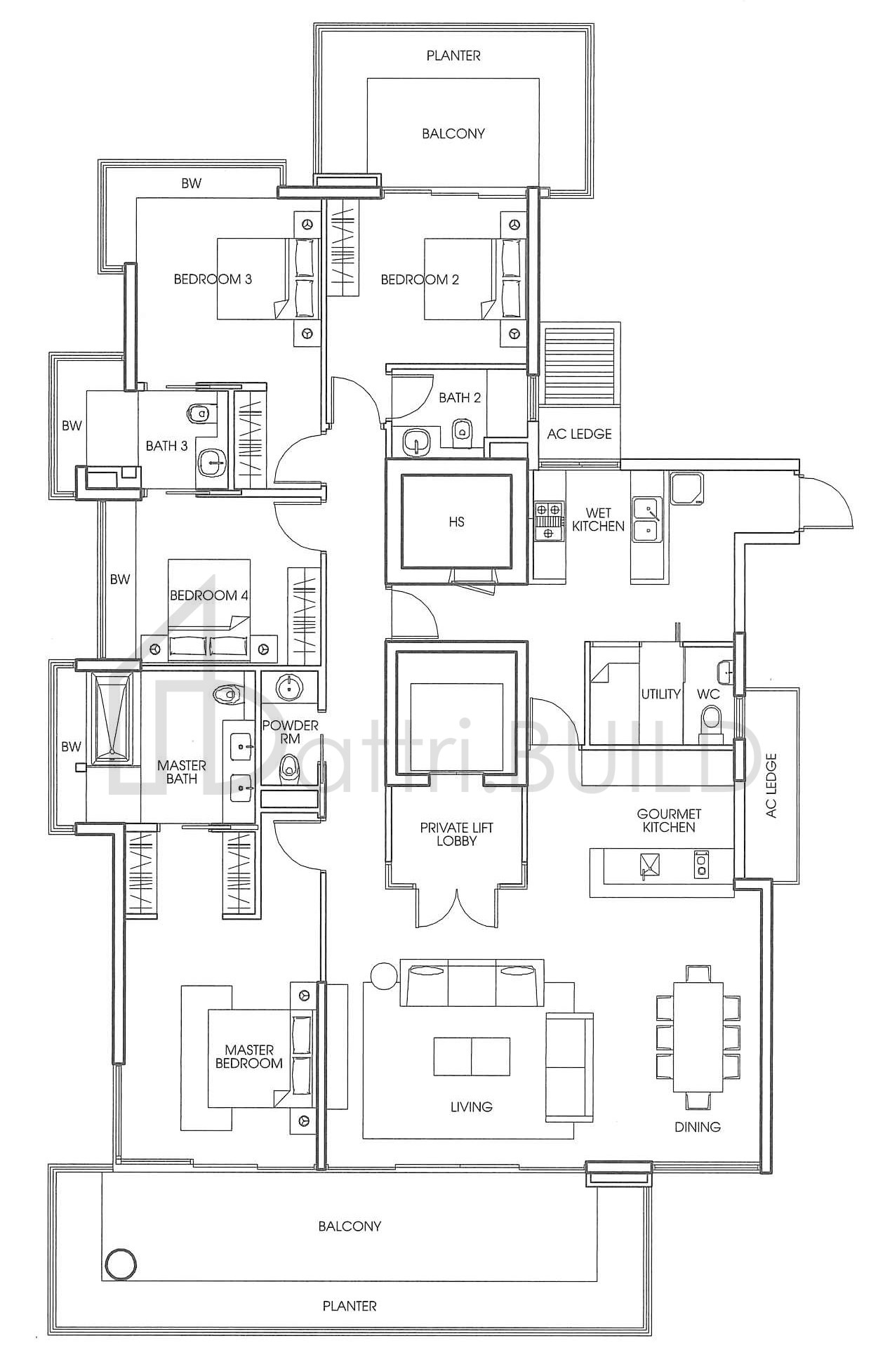 THE ORANGE GROVE B1 floorplan (watermarked)