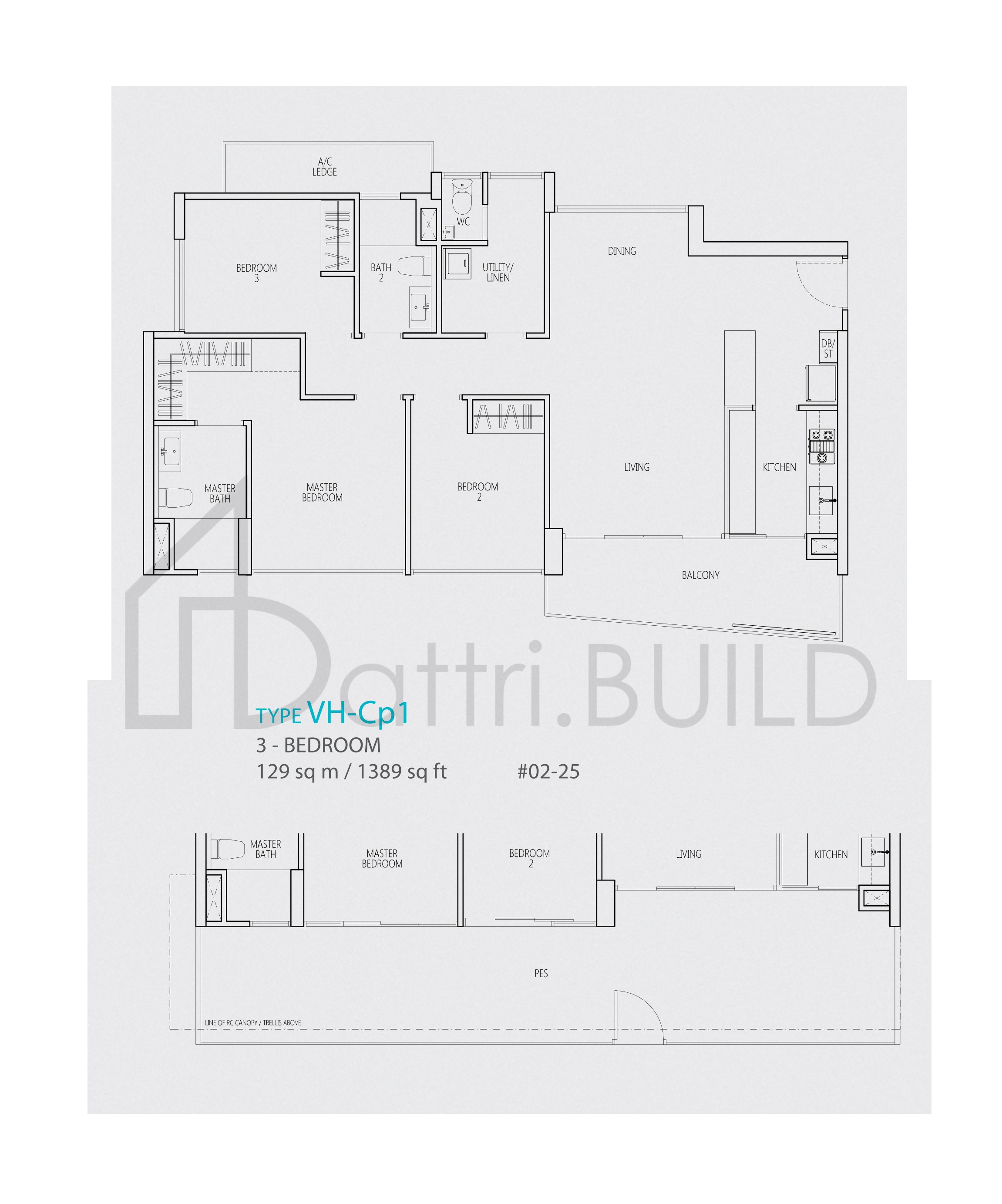Q BAY RESIDENCES VH-Cp1 floorplan (watermarked)