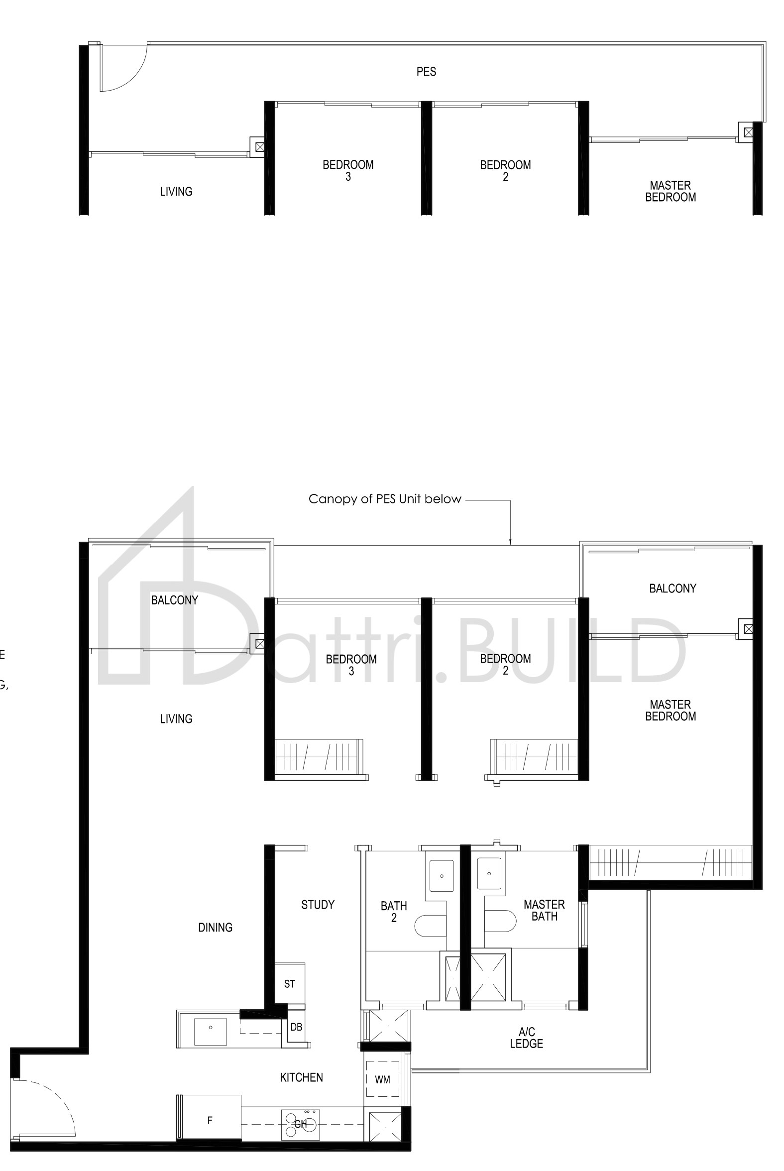 DAINTREE RESIDENCE C3b-P floorplan (watermarked)