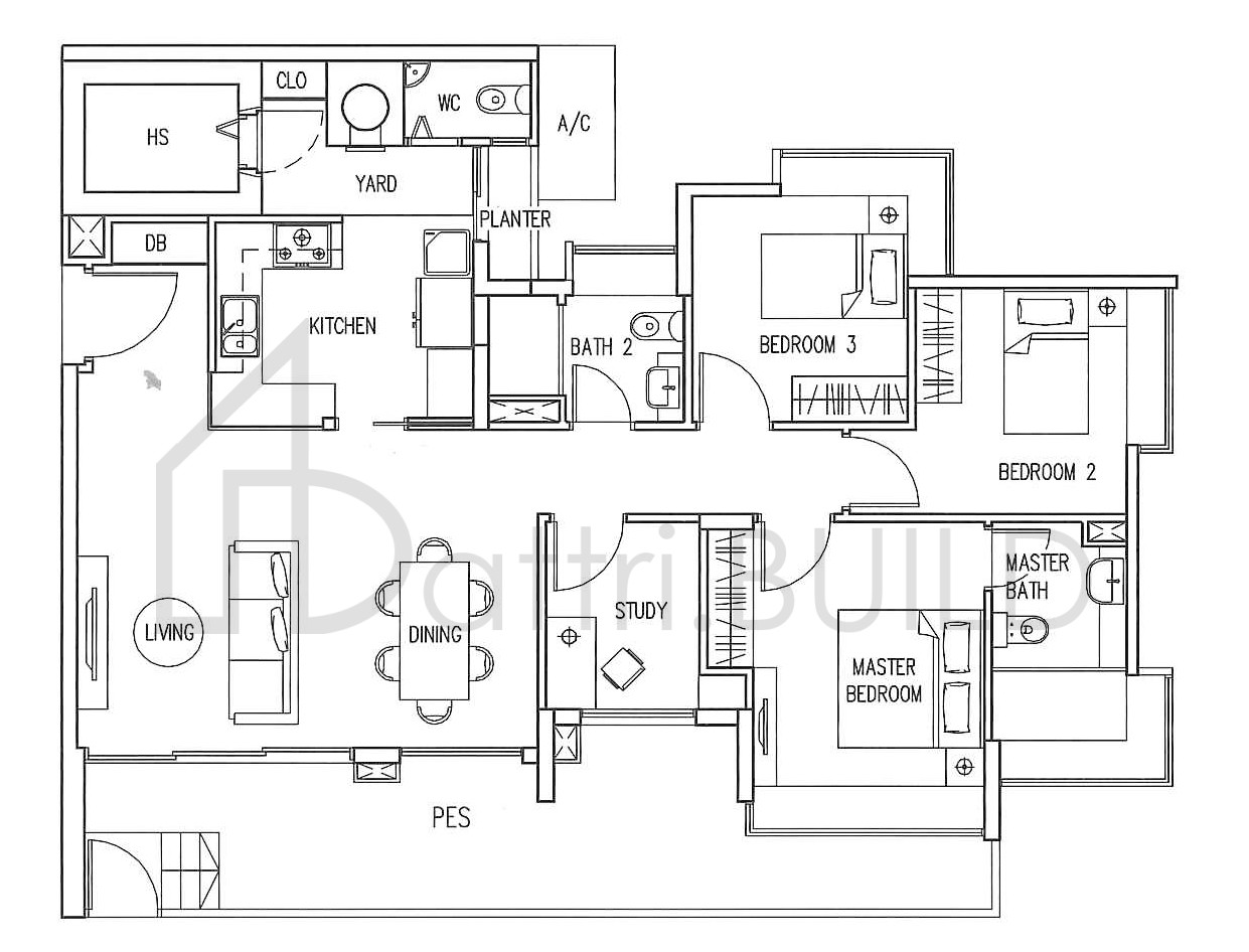 THE INFINITI C3-P1 floorplan (watermarked)