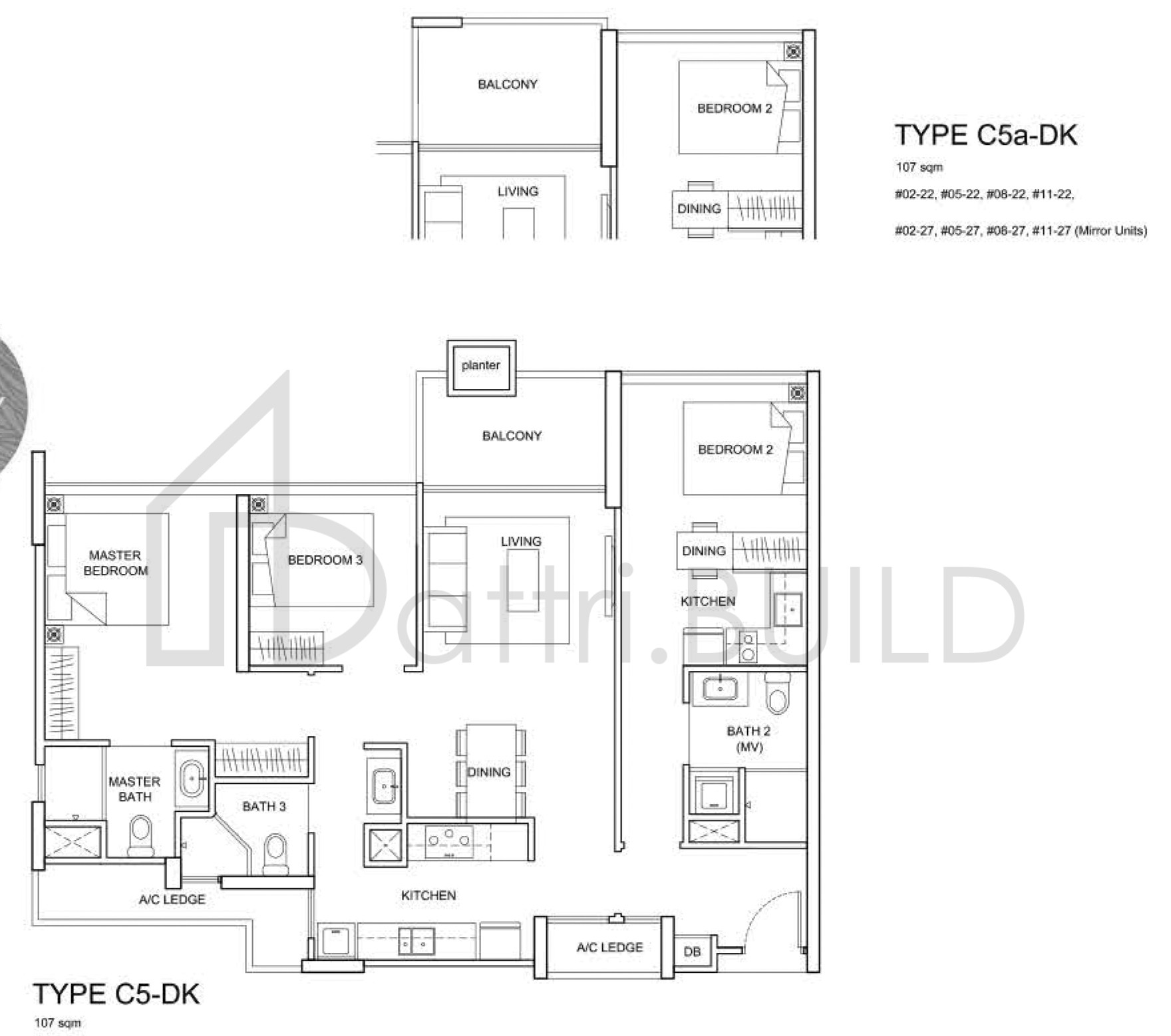 THE SANTORINI C5a-DK floorplan (watermarked)