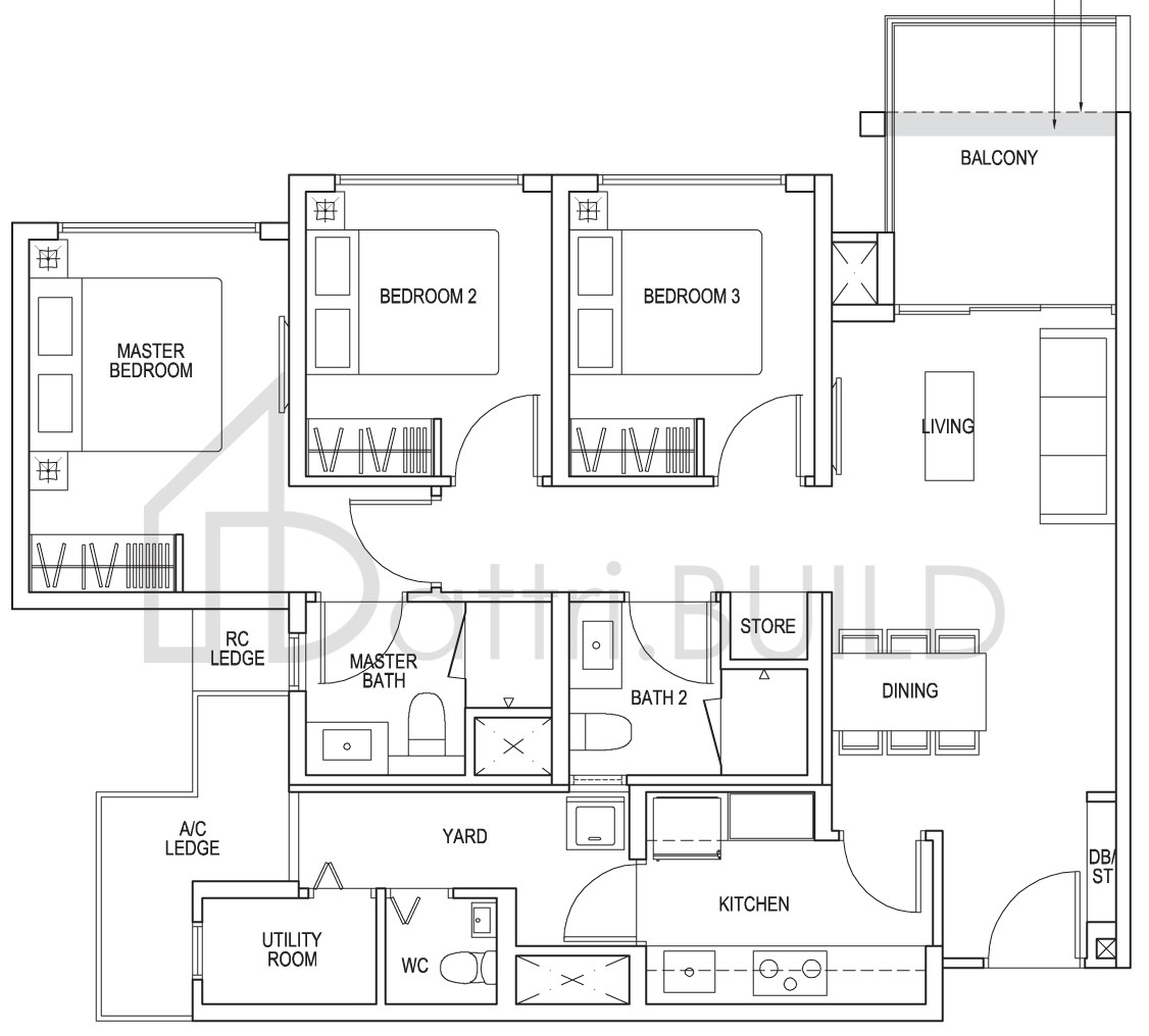 THE BROWNSTONE B5b floorplan (watermarked)