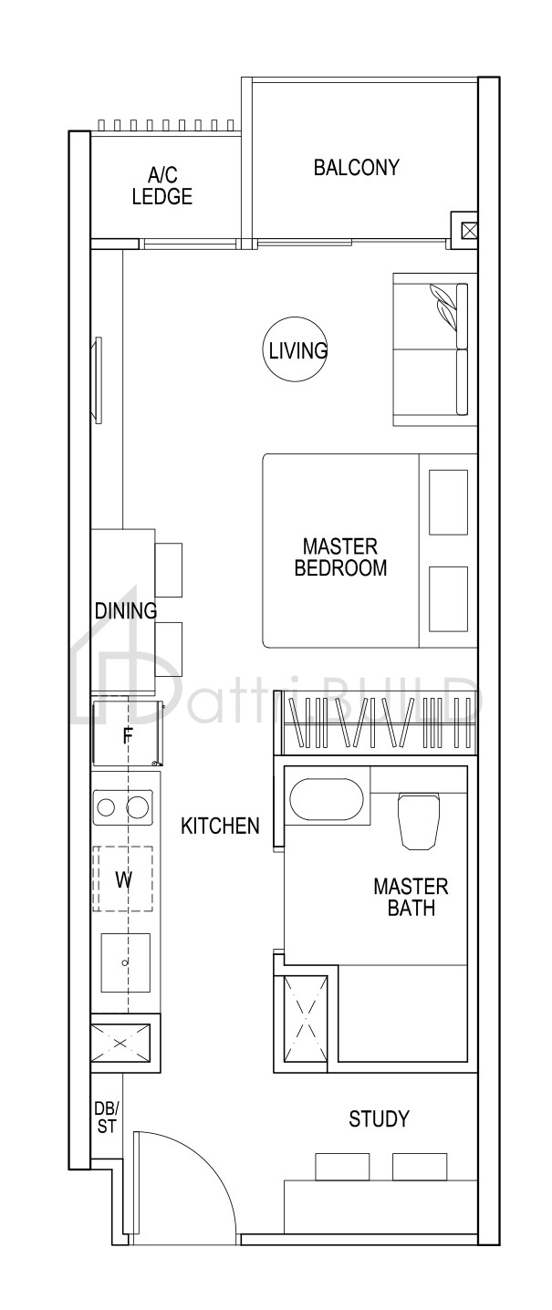 THE POIZ RESIDENCES S A1 floorplan (watermarked)
