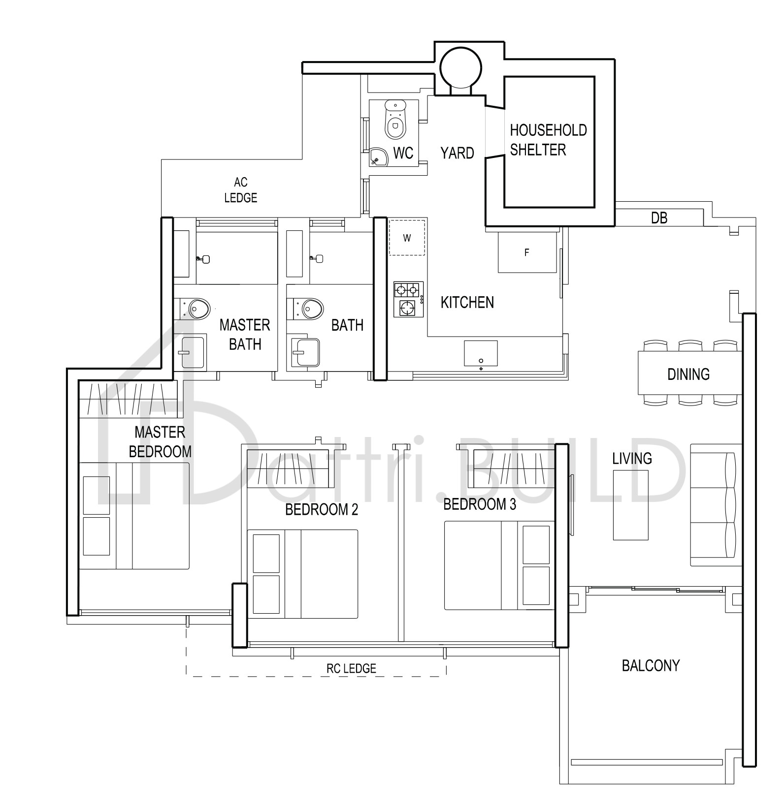 THE TERRACE B2 floorplan (watermarked)