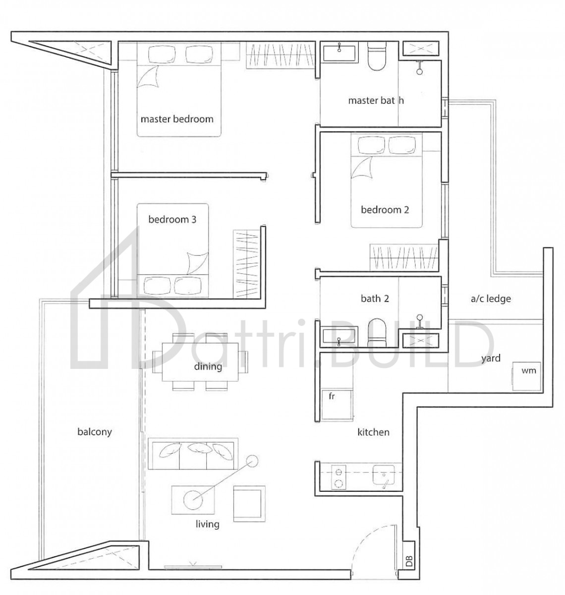 THE AMORE B1 floorplan (watermarked)