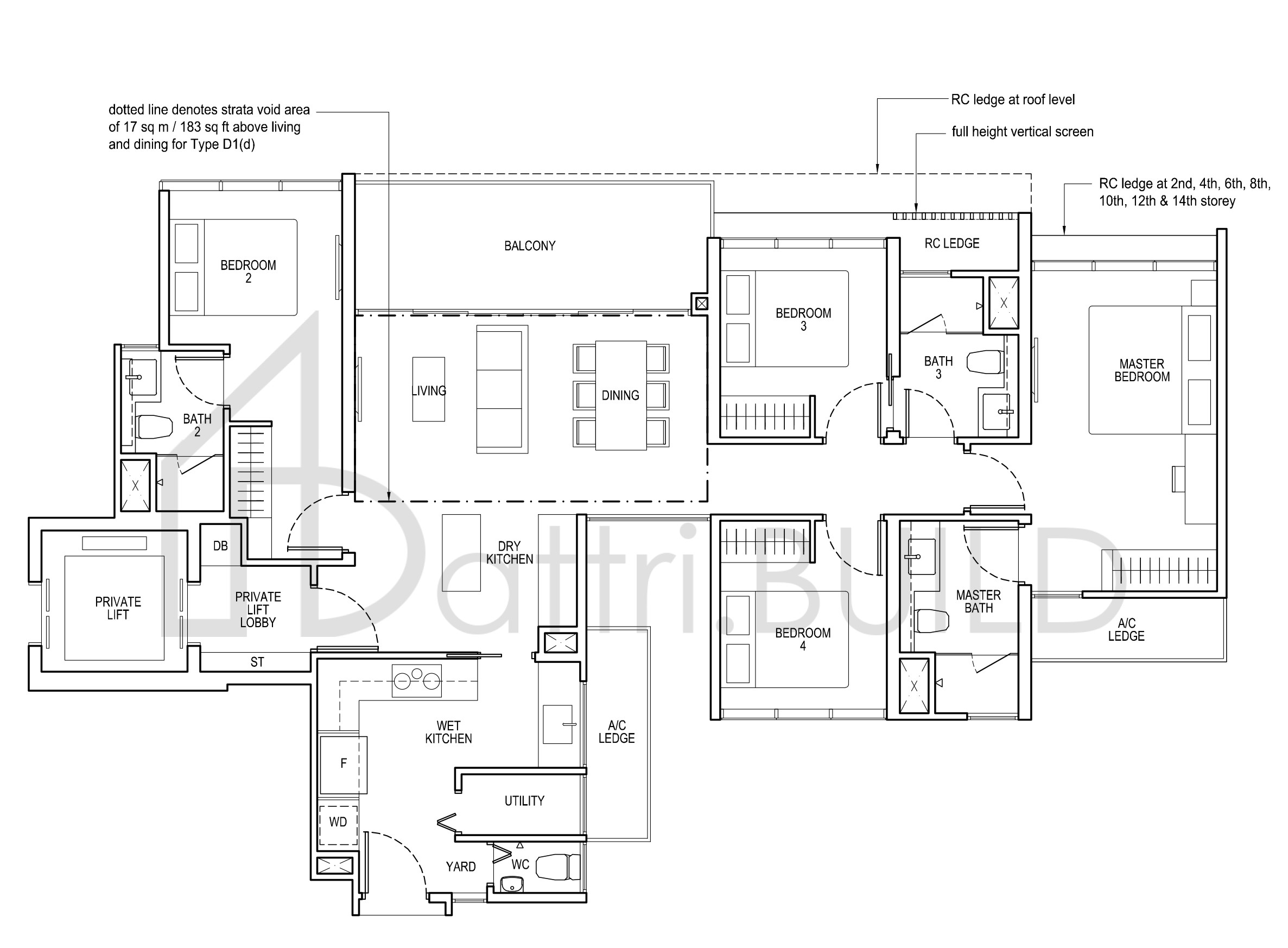 THE TAPESTRY D1 floorplan (watermarked)