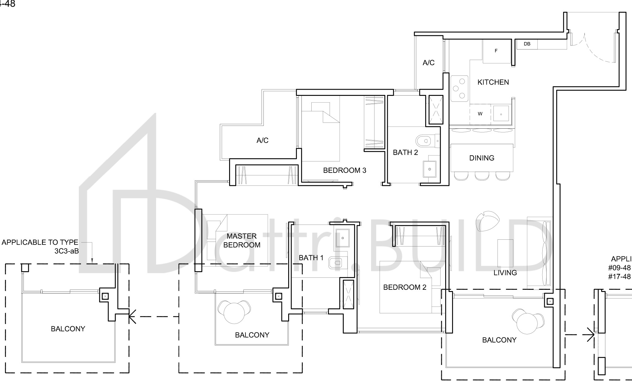HIGH PARK RESIDENCES 3C3-aB floorplan (watermarked)