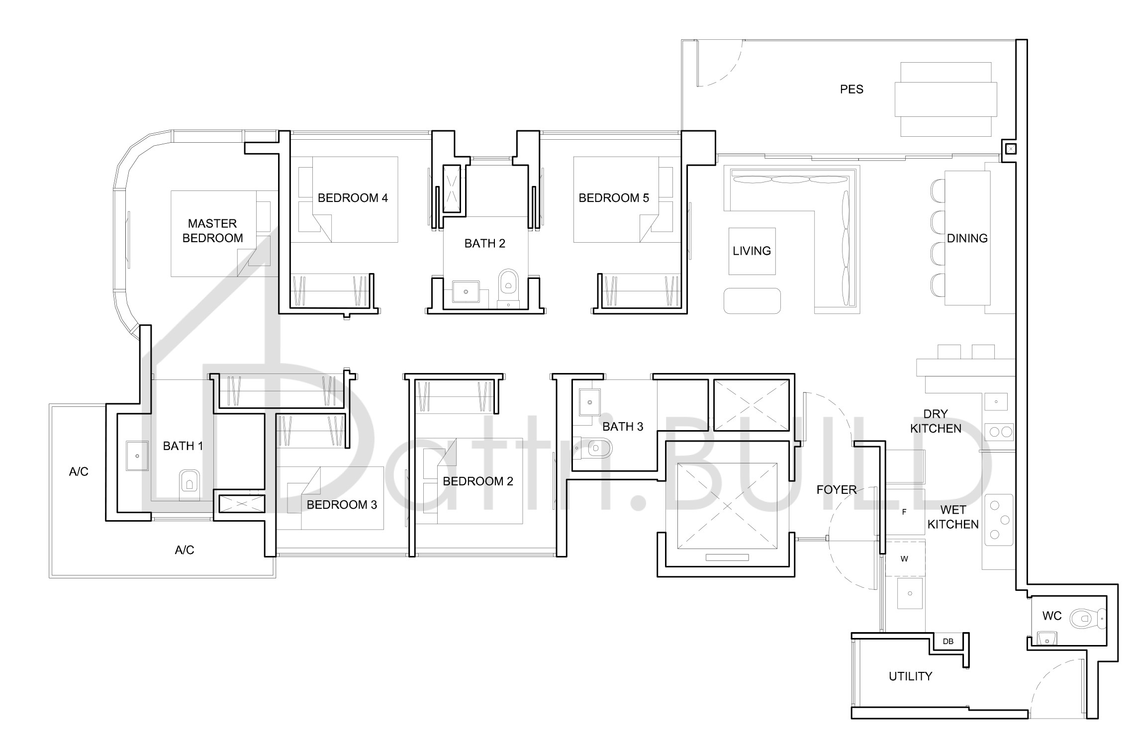 HIGH PARK RESIDENCES 5Lc-P floorplan (watermarked)