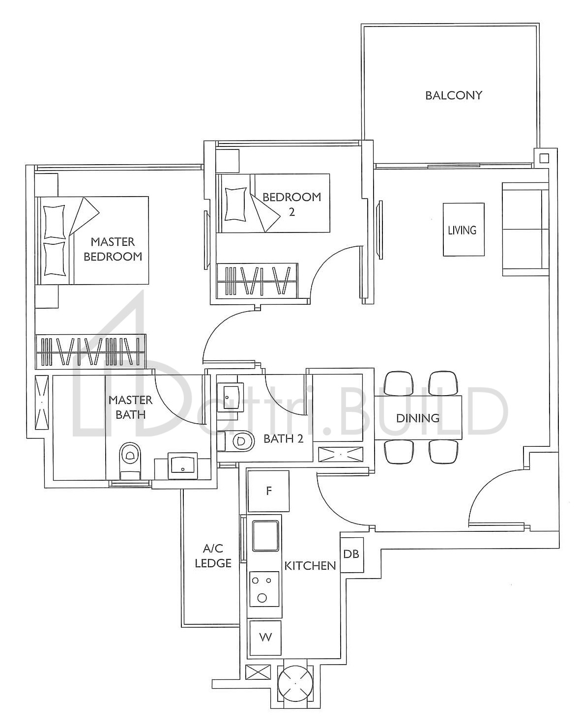 THE LUXURIE B1 floorplan (watermarked)