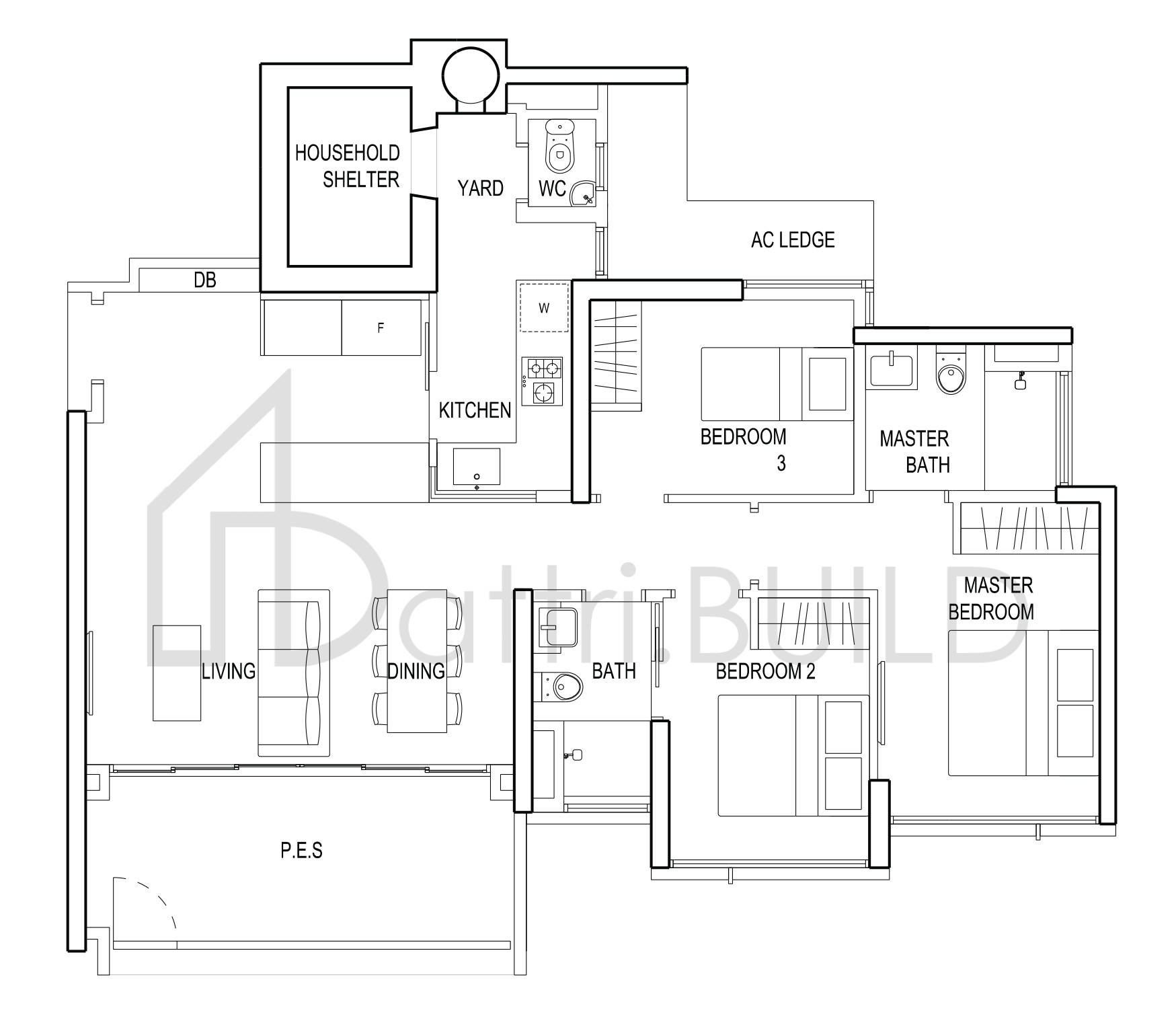THE TERRACE B1g floorplan (watermarked)