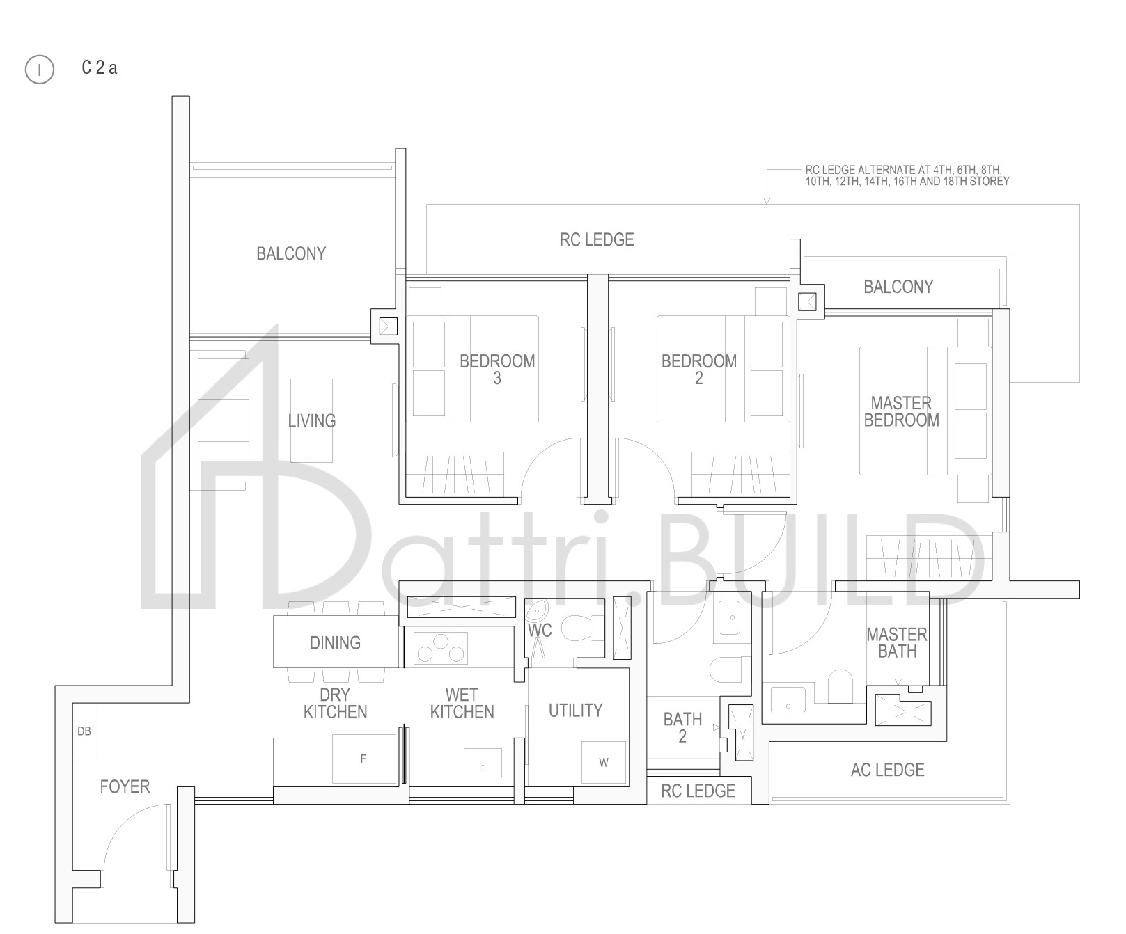 RIVERBANK @ FERNVALE C2a, C2a1 floorplan (watermarked)