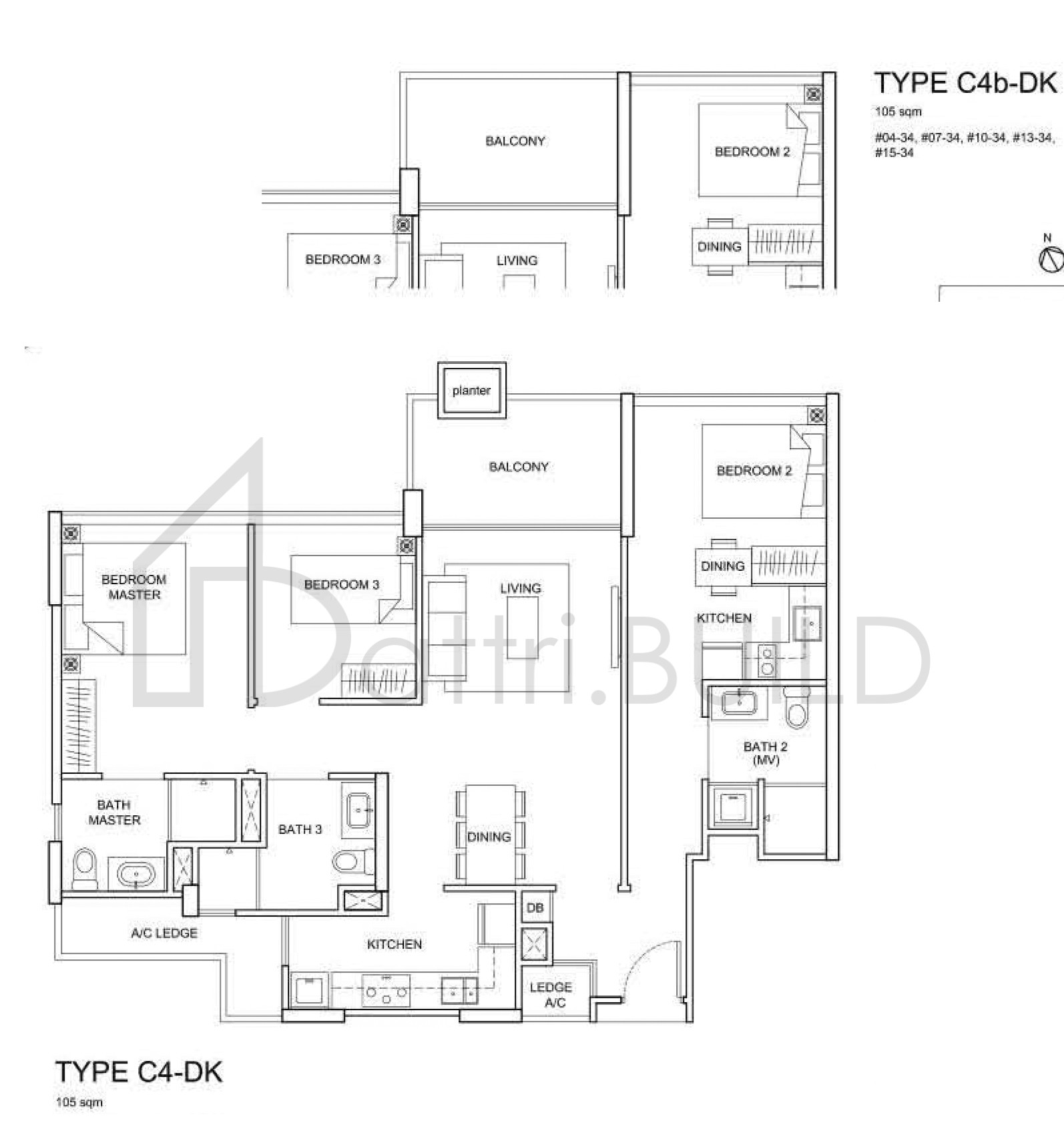 THE SANTORINI C4b-DK floorplan (watermarked)