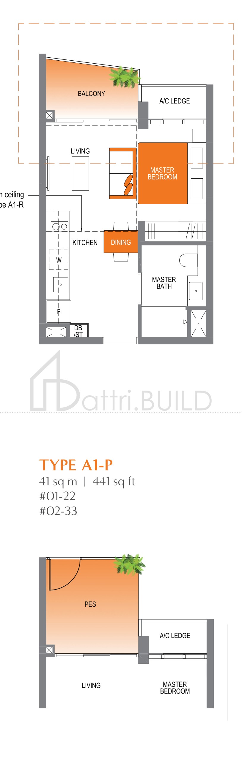 LAKE GRANDE A1-P floorplan (watermarked)