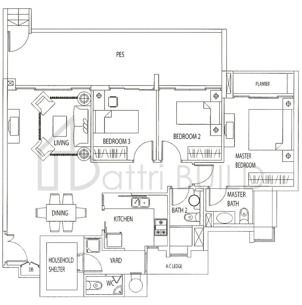 TANGERINE GROVE B1-P1 floorplan (watermarked)