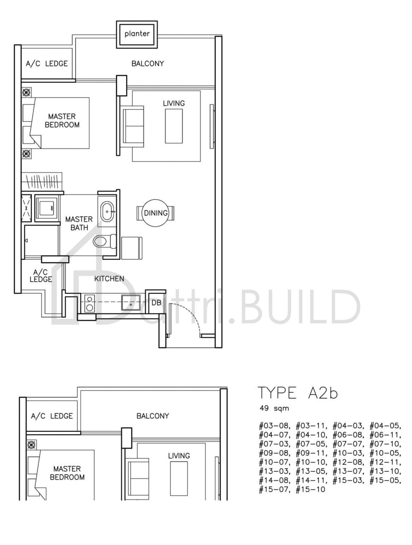 THE SANTORINI A2b floorplan (watermarked)
