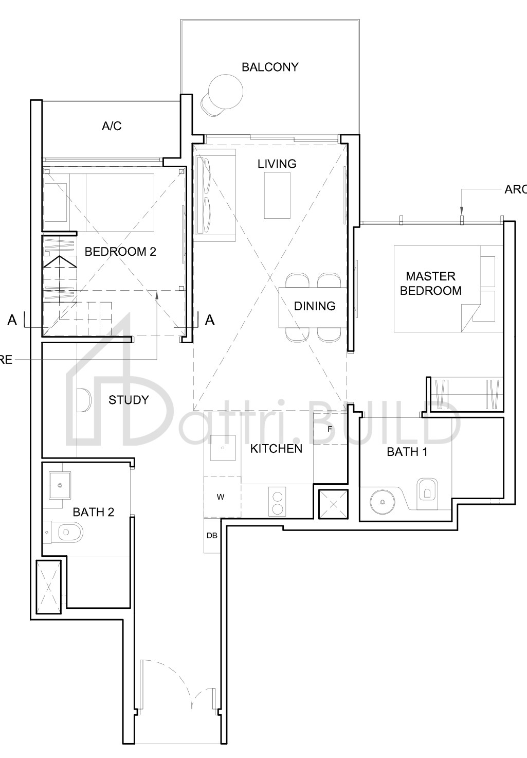 HIGH PARK RESIDENCES 2S3-PH floorplan (watermarked)